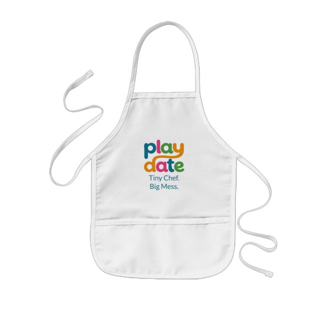 Play Date Kids Apron | Tiny Chef. Big Mess. (Front)