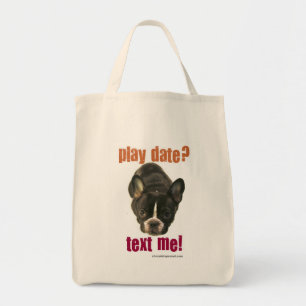 play date? text me! tote bag