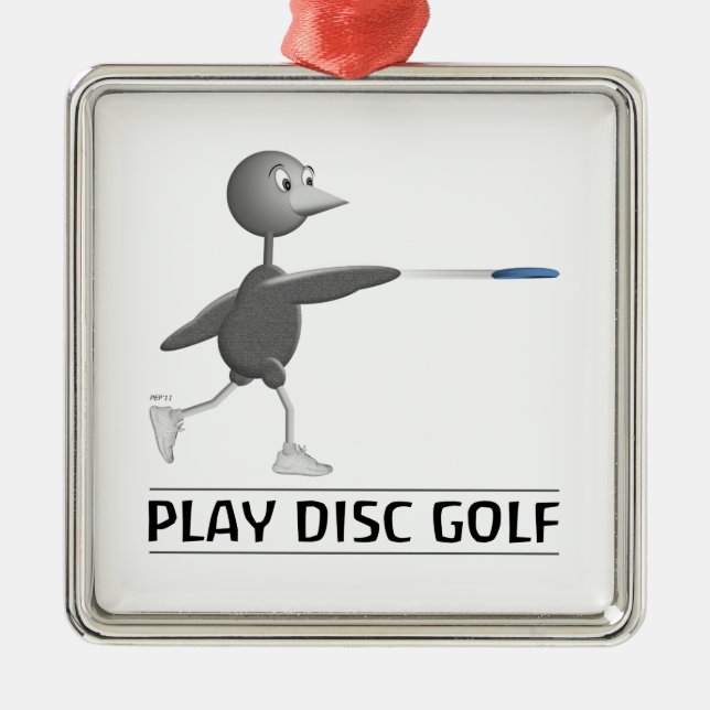 Play Disc Golf Metal Tree Decoration (Front)