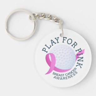 Play For Pink Breast Cancer Awareness   Keychain