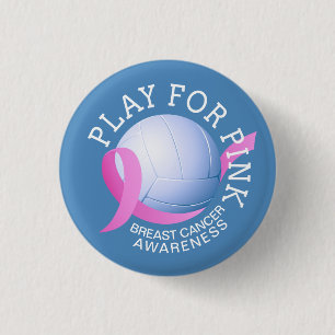 Play For Pink Breast Cancer Awareness Pin Button