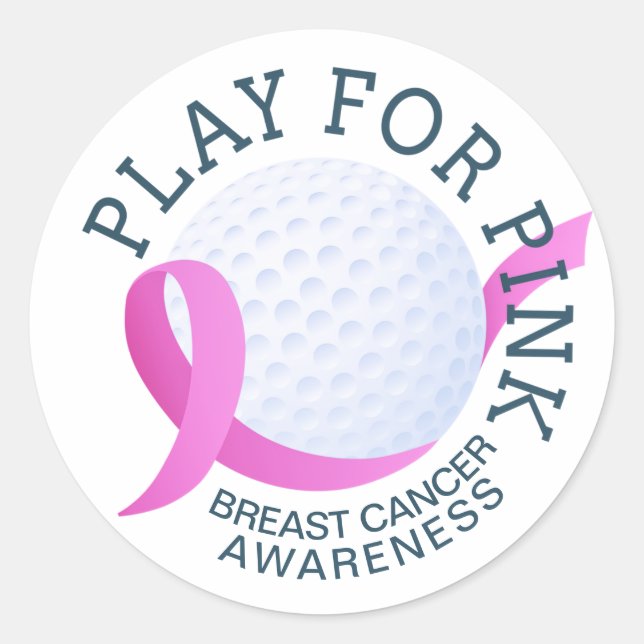 Play For Pink Breast Cancer Awareness | Sticker (Front)
