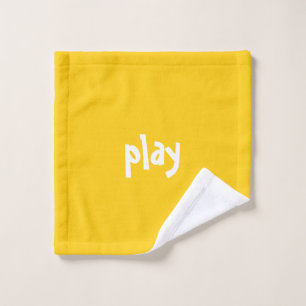 "play" Funny Fun Bright Happy  Wash Cloth
