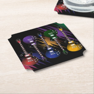 Play Guitars Paper Coaster