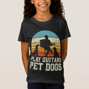 Play Guitars Pet Dog Retro Music Guitarist Animal T-Shirt
