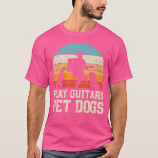 Play Guitars Pet Dog Retro Music Guitarist Animal T-Shirt