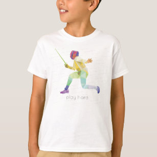 Play Hard Fencing Origami T-Shirt