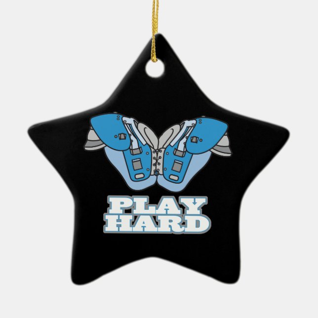 play hard football ceramic tree decoration (Front)