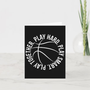 Play Hard Play Smart Play Together Hoops Logo Card
