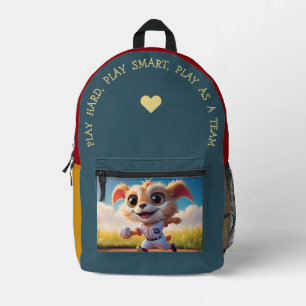 Play Hard, Play Smart… Printed Backpack
