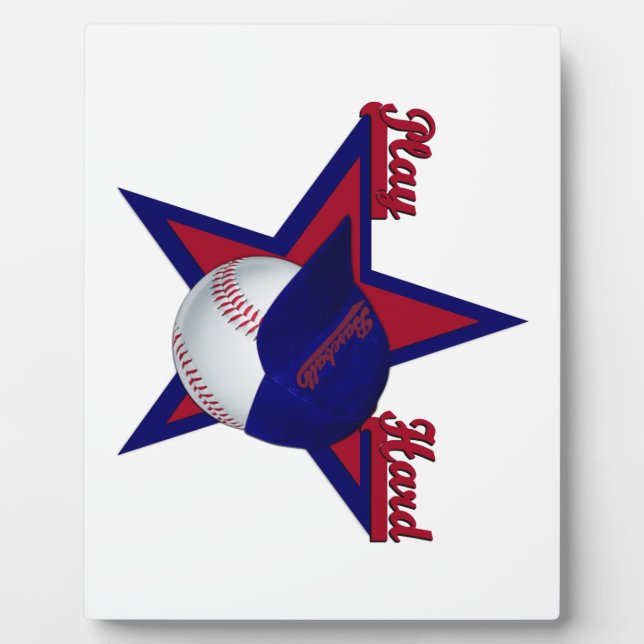 Play Hard Softball and Hat Plaque (Front)