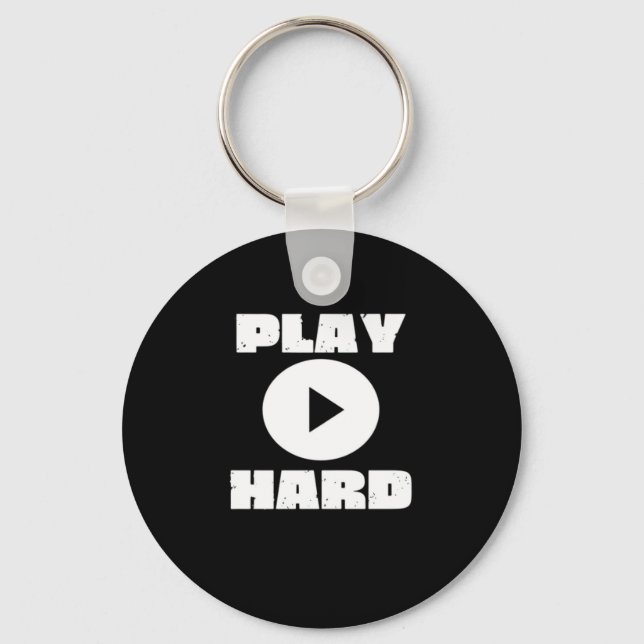 Play Hard Tri-Blend Key Ring (Front)