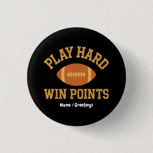 Play Hard, Win Points Retro Game Day Sports 3 Cm Round Badge