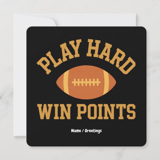 Play Hard, Win Points  Retro Game Day Sports  Invitation (Front)