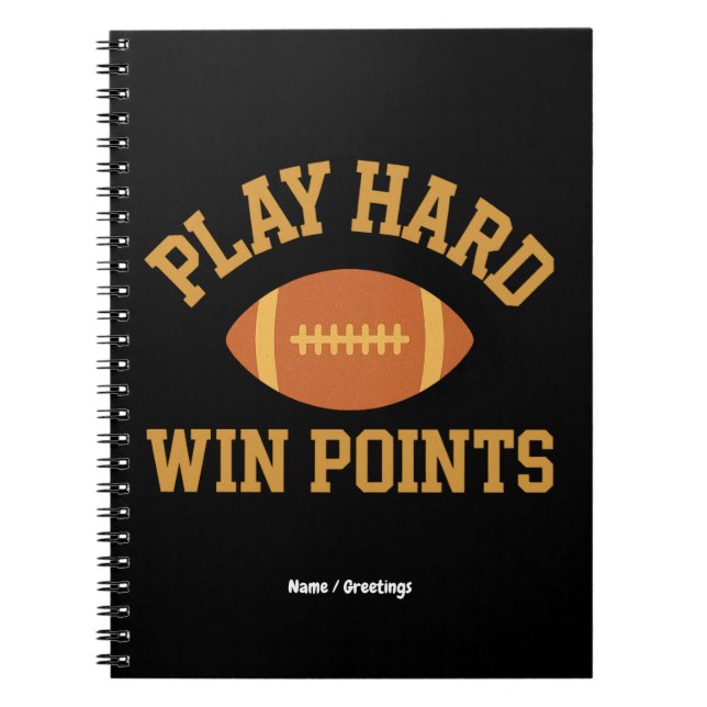 Play Hard, Win Points  Retro Game Day Sports  Notebook (Front)