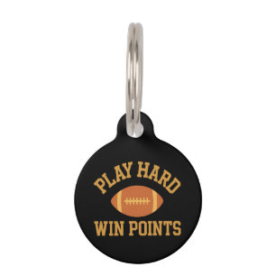 Play Hard, Win Points  Retro Game Day Sports  Pet Tag