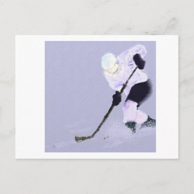 Play Ice Hockey Art Postcard (Front)
