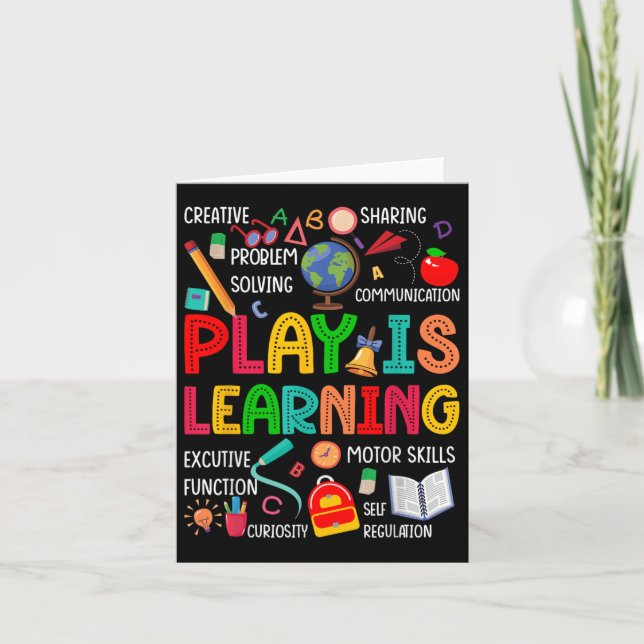 Play Is Learning Kindergarten Preschool Teacher Li Card (Front)