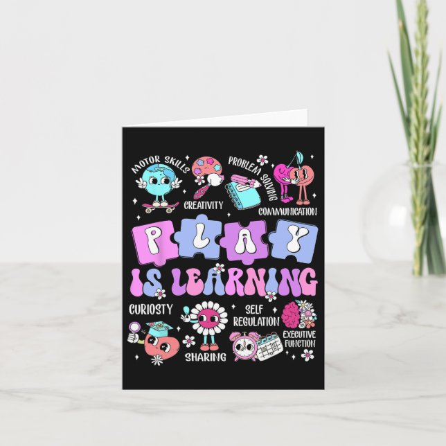 Play Is Learning Teacher First Day Of School Back  Card (Front)