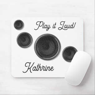 Play it Loud Speakers White Mouse Pad
