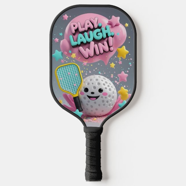 Play. Laugh. Win! Pickleball Paddle (Front)