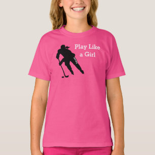 Play Like a Girl Hockey Pink T-Shirt