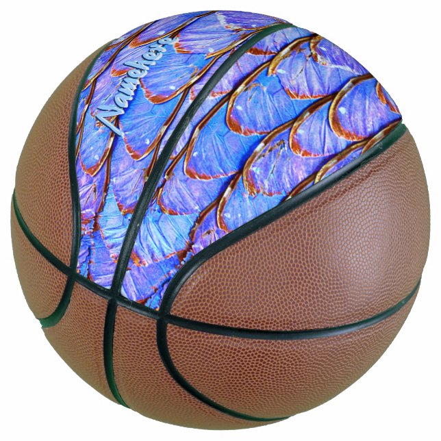 Play like a Girl! Personalised Butterfly Wings Basketball (Angled)