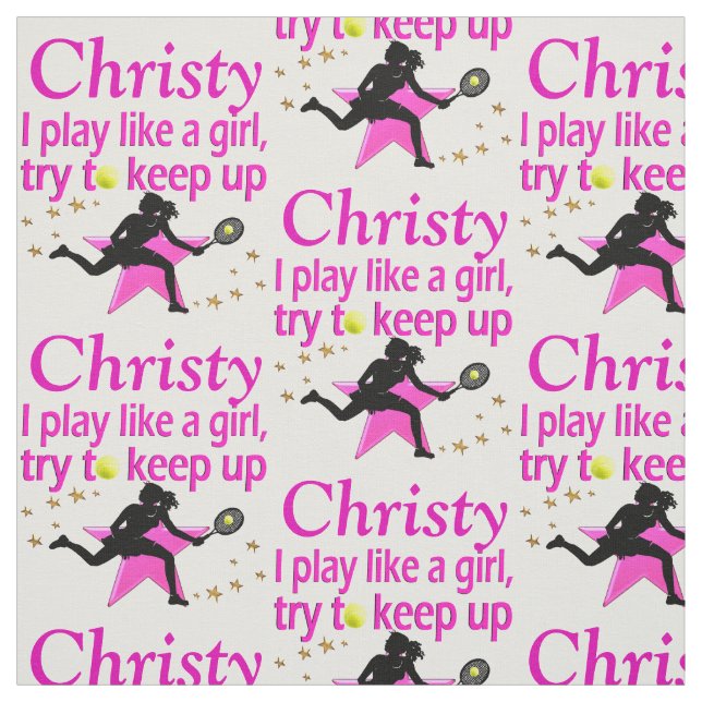 PLAY LIKE A GIRL PERSONALIZED TENNIS FABRIC (Swatch)