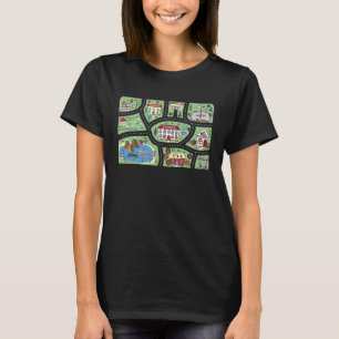 Play Mat Street Rug Train City Motif Retro T-Shirt
