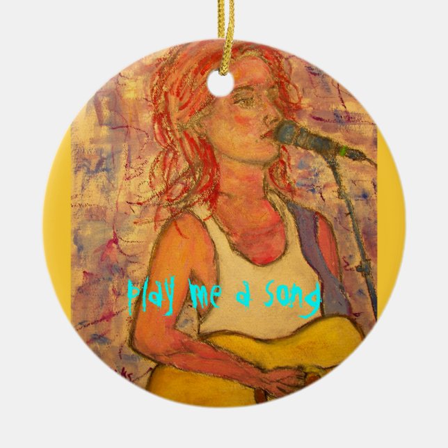 play me a song ceramic tree decoration (Front)