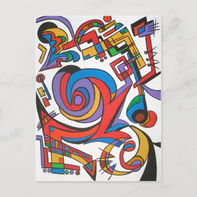 Play Me Some Jazz - Abstract Art Postcard (Front)