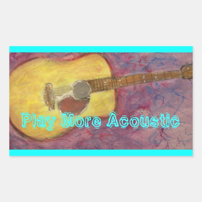 Play More Acoustic Rectangular Sticker (Front)