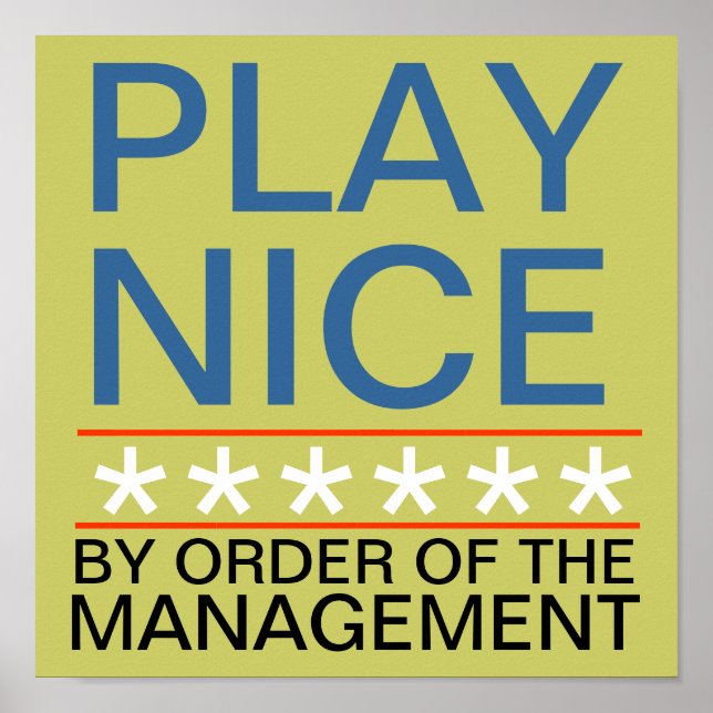 Play Nice Poster (Front)