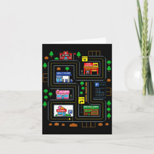 Play on dads back city map race track tired dads card