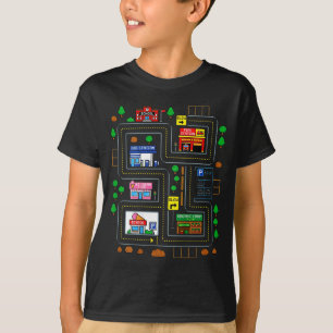 Play on dads back city map race track tired dads T-Shirt