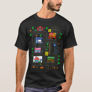 Play on dads back city map race track tired dads T-Shirt