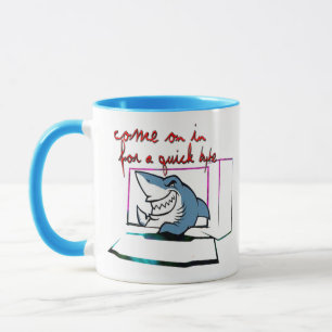 Play on words come in for a quick byte Shark Bite Mug