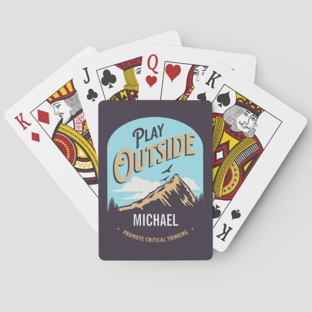 Play Outside Promote Critical Thinking Playing Cards (Back)