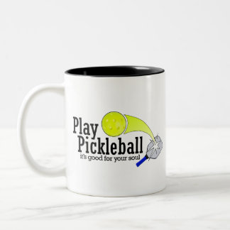 Play Pickleball Its good for your soul Two-Tone Coffee Mug