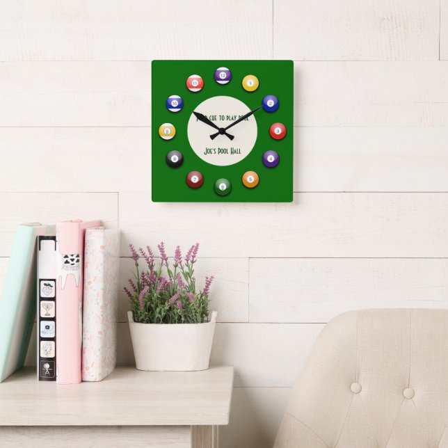 Play Pool - A Pool Ball Wall Clock (Reading Room)