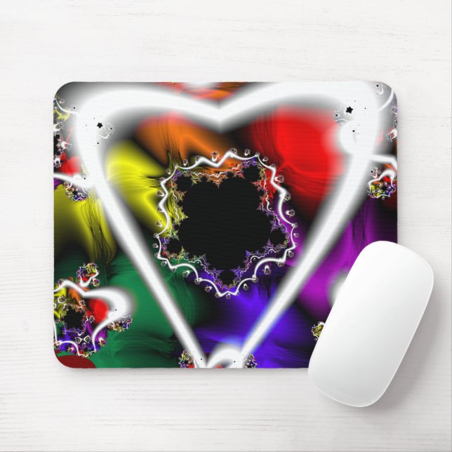 Play | Rainbow Fractal Art Mouse Pad (With Mouse)