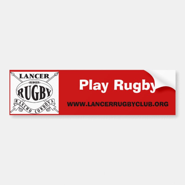Play Rugby - Customised Bumper Sticker (Front)