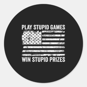Play Stud Games Win Stud Prizes - Sarcastic Usa Fl Classic Round Sticker