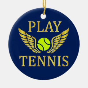Play tennis ceramic tree decoration