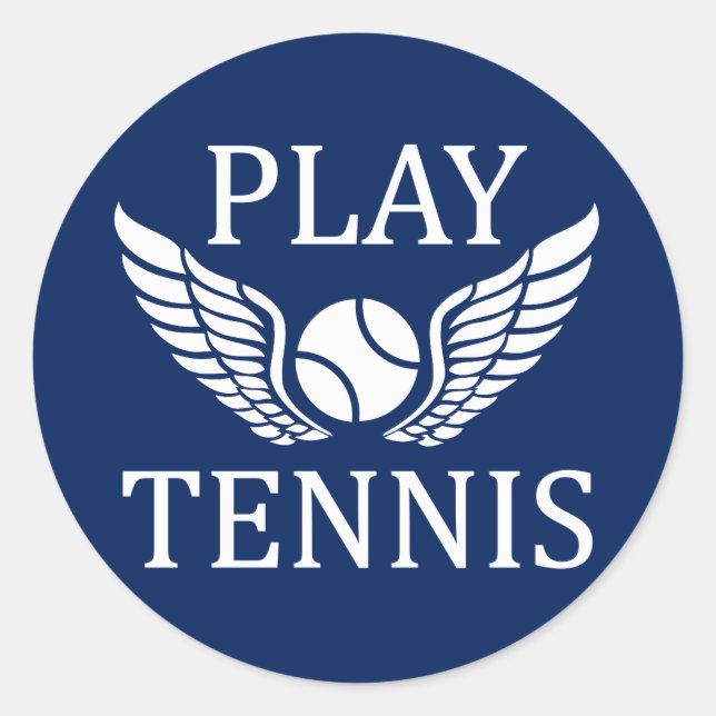 Play tennis classic round sticker (Front)