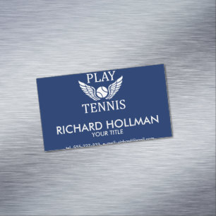 Play tennis magnetic business card
