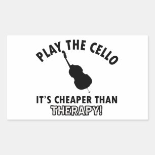 Play the   cello rectangular sticker