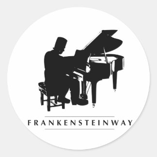 Play the Frankensteinway! Classic Round Sticker