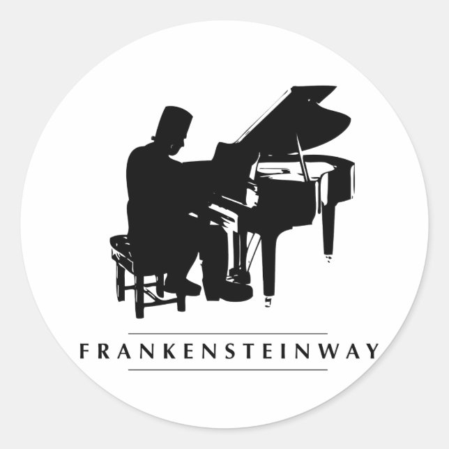 Play the Frankensteinway! Classic Round Sticker (Front)