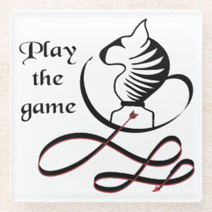 Play the GAME Bull Terrier Glass Coaster
